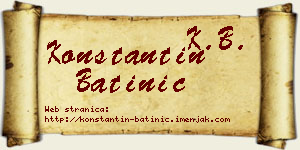 Konstantin Batinić vizit kartica
